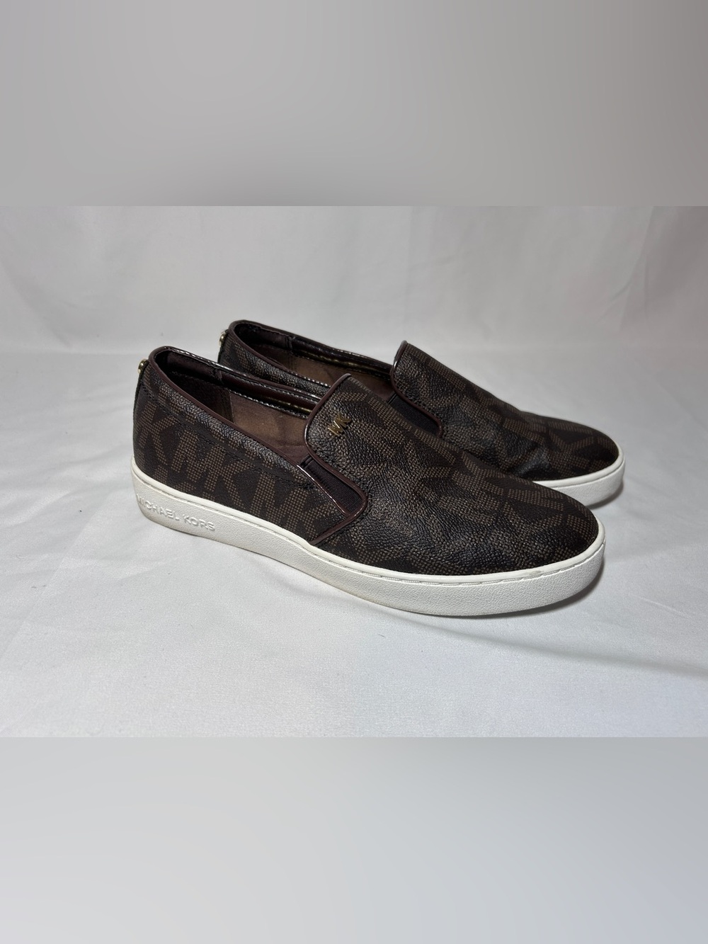 Michael Kors Brown MK Logo Slip On Sneakers Loafers Women’s Size 7